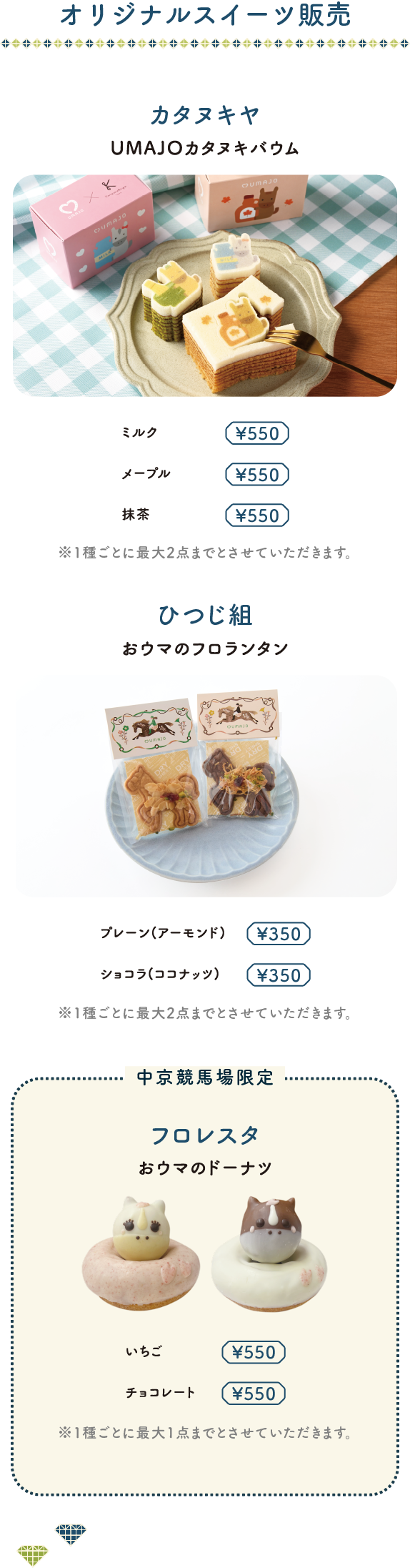 オリジナルスイーツ販売