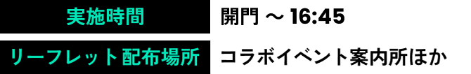 実施時間 開門 ～ 16:45