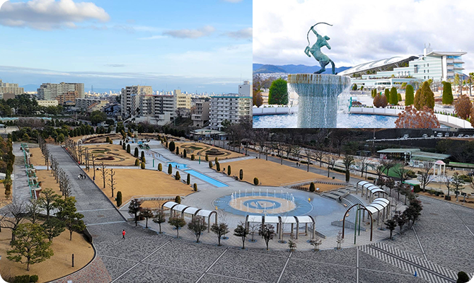 大きな噴水があるセントウルガーデン