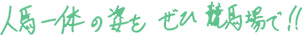 人馬一体の姿をぜひ競馬場で！！